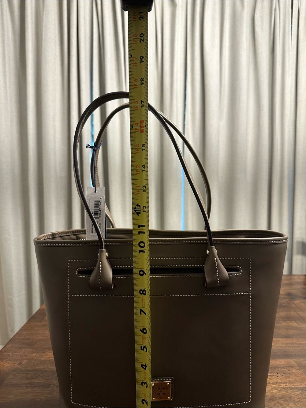 Dooney & Bourke Taupe Brown Leather Tote - Picture 11 of 13